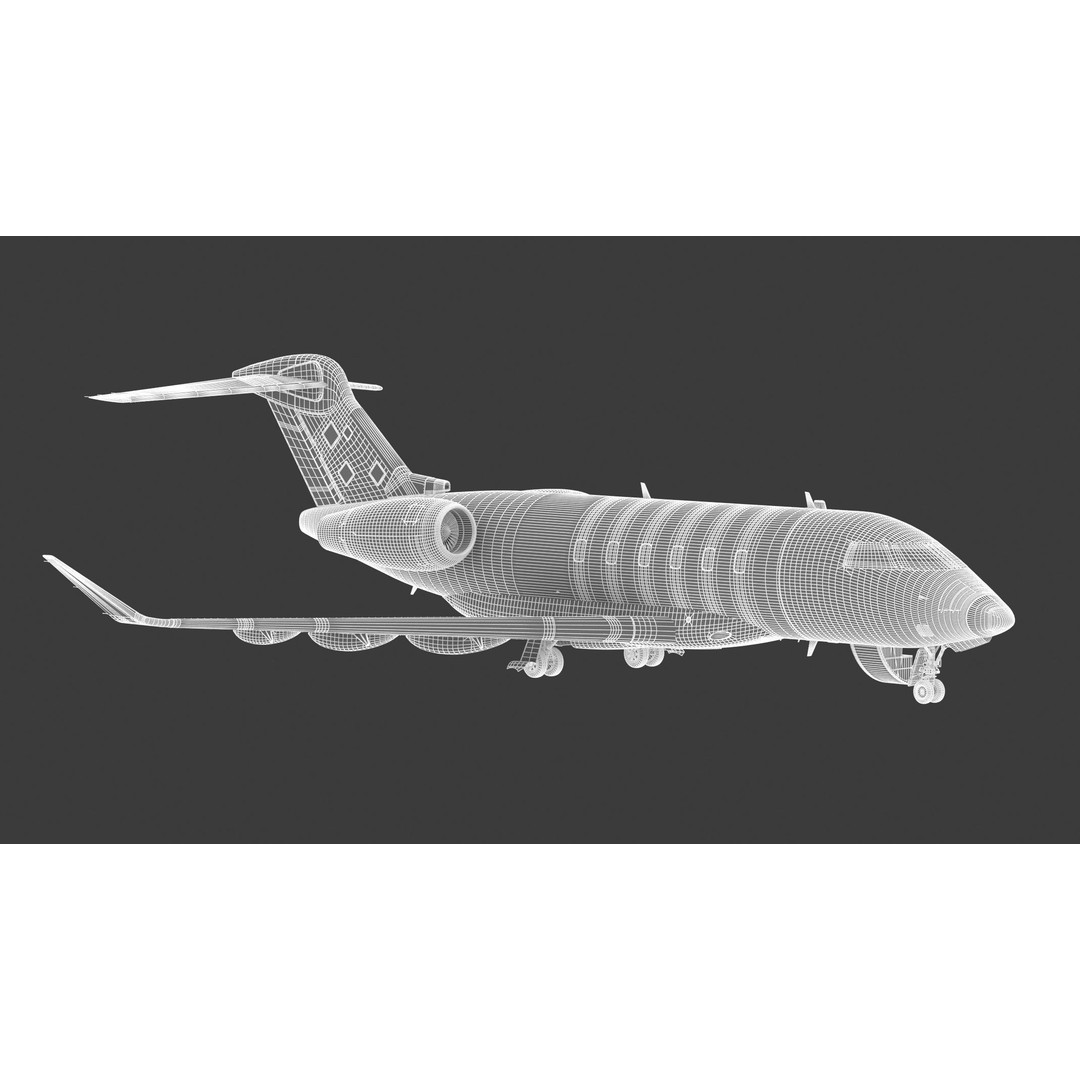 Bombardier Challenger 350 3D Model – High-Quality Aircraft Asset, FBX, OBJ - View 30