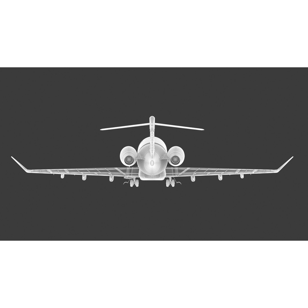 Bombardier Challenger 350 3D Model – High-Quality Aircraft Asset, FBX, OBJ - View 31