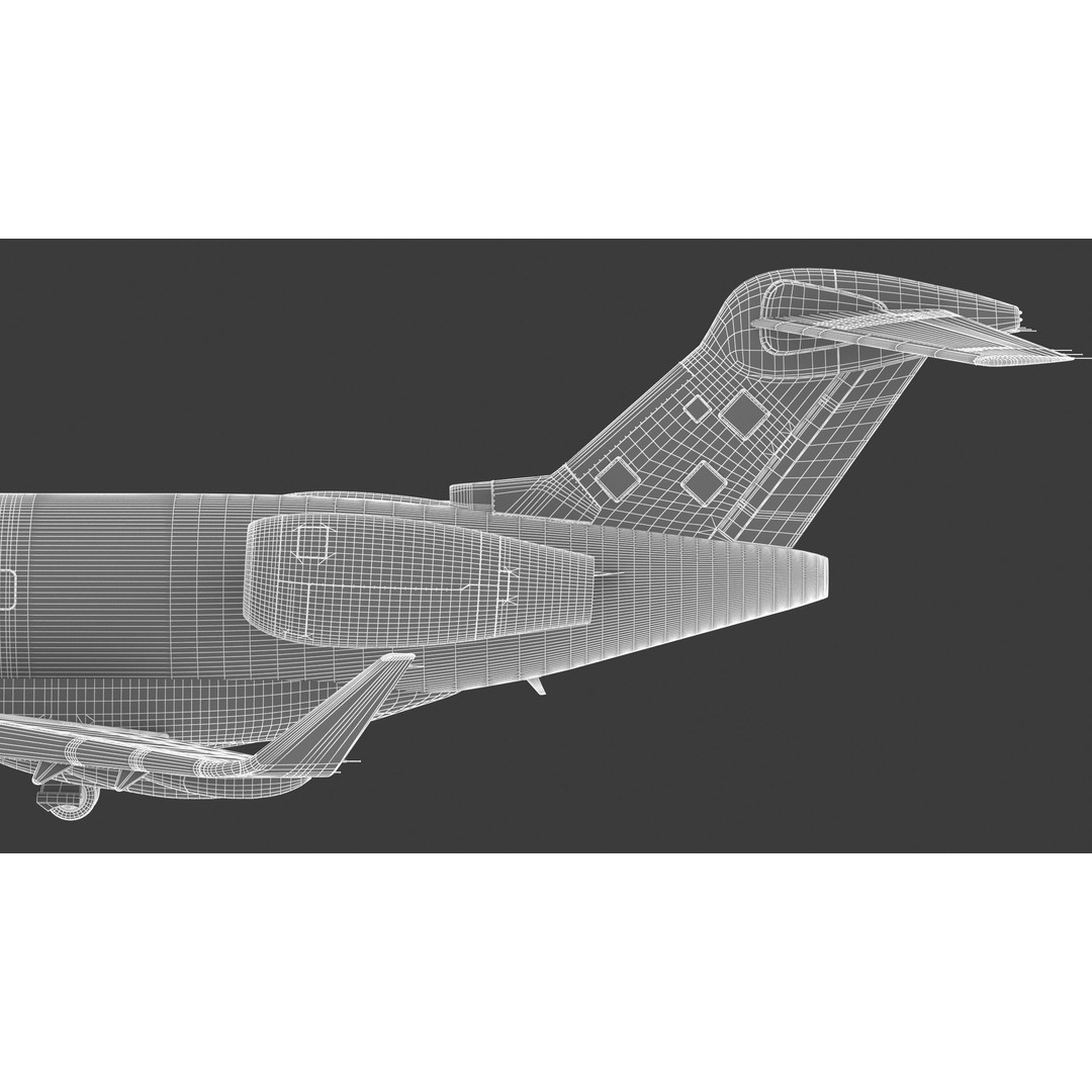 Bombardier Challenger 350 3D Model – High-Quality Aircraft Asset, FBX, OBJ - View 32