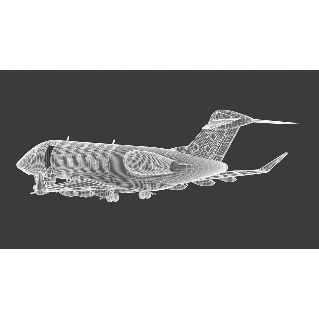 Bombardier Challenger 350 3D Model – High-Quality Aircraft Asset, FBX, OBJ - View 33