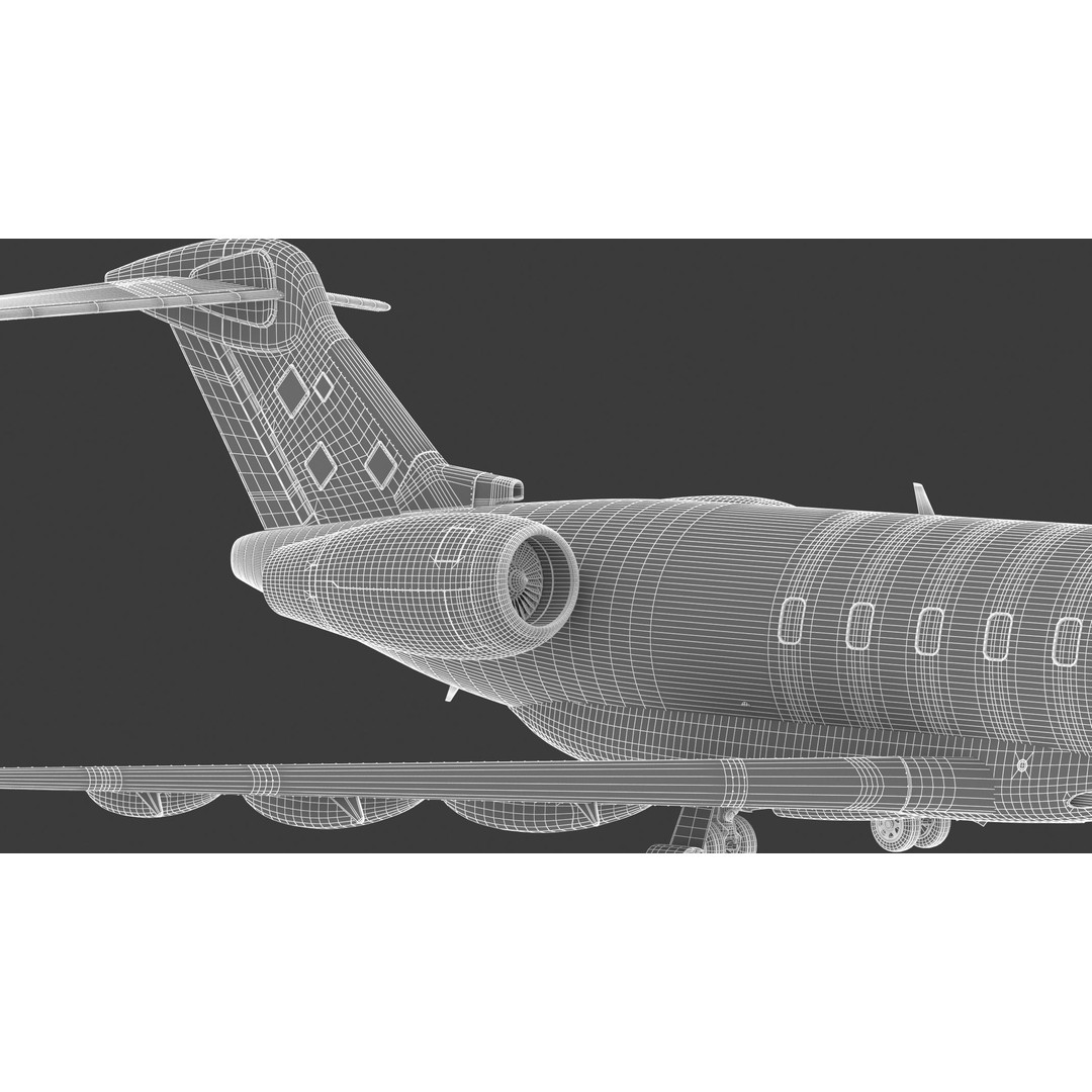 Bombardier Challenger 350 3D Model – High-Quality Aircraft Asset, FBX, OBJ - View 36