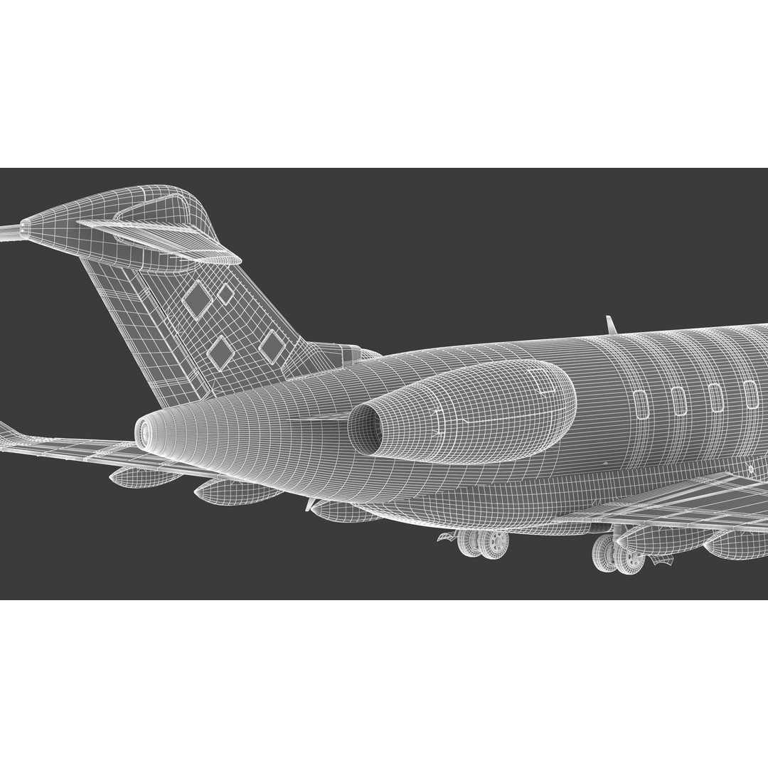 Bombardier Challenger 350 3D Model – High-Quality Aircraft Asset, FBX, OBJ - View 37
