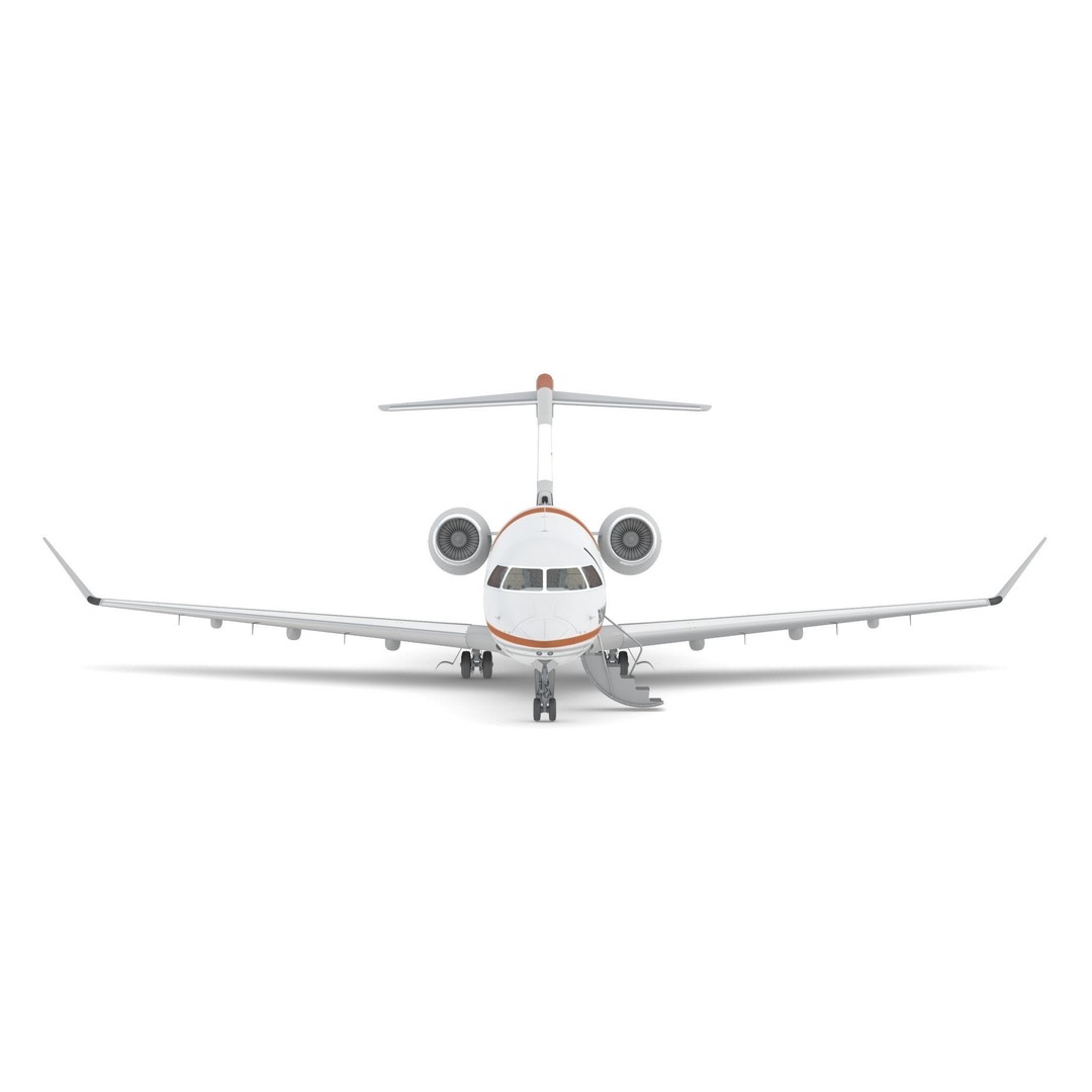 Bombardier Challenger 350 3D Model – High-Quality Aircraft Asset, FBX, OBJ - View 4