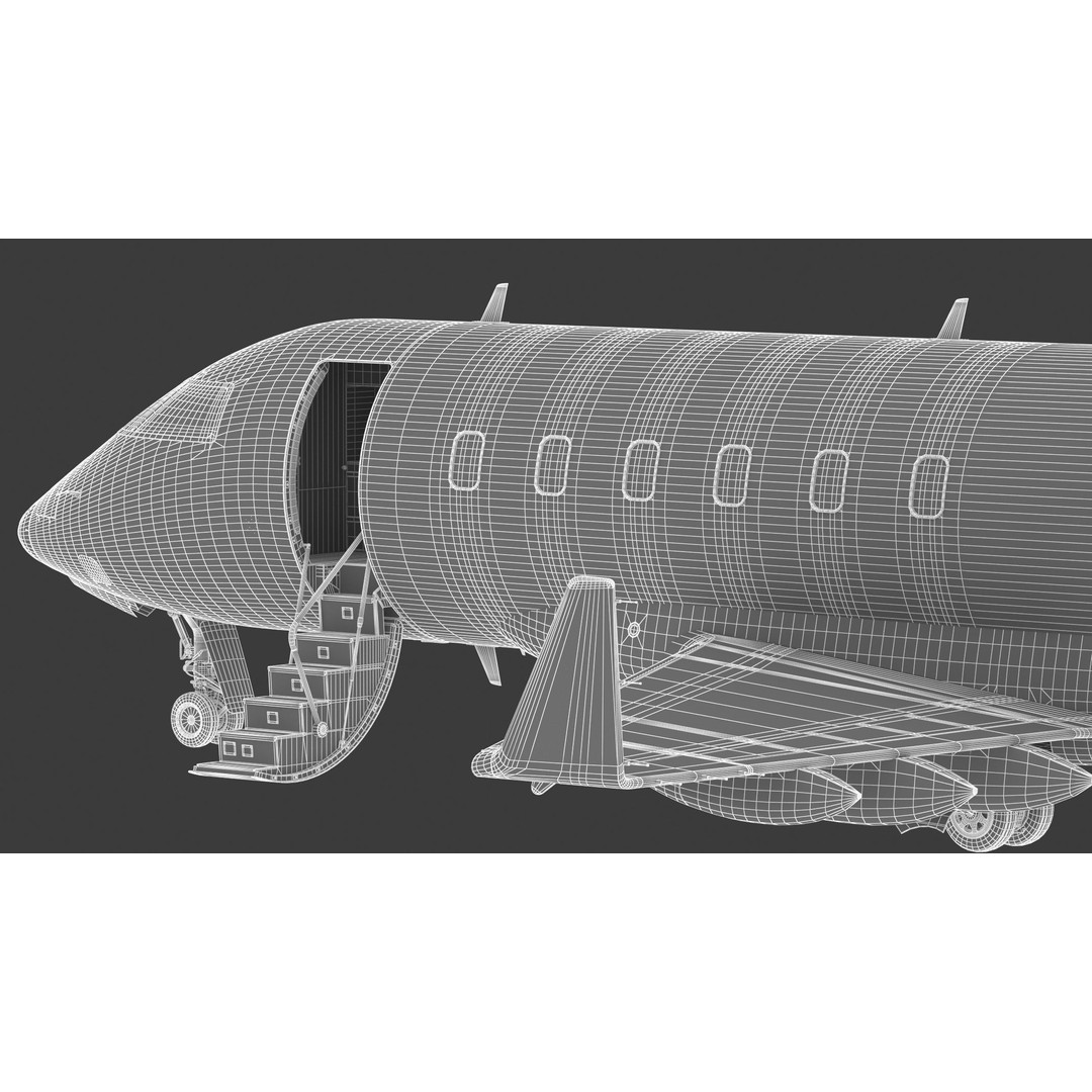 Bombardier Challenger 350 3D Model – High-Quality Aircraft Asset, FBX, OBJ - View 43
