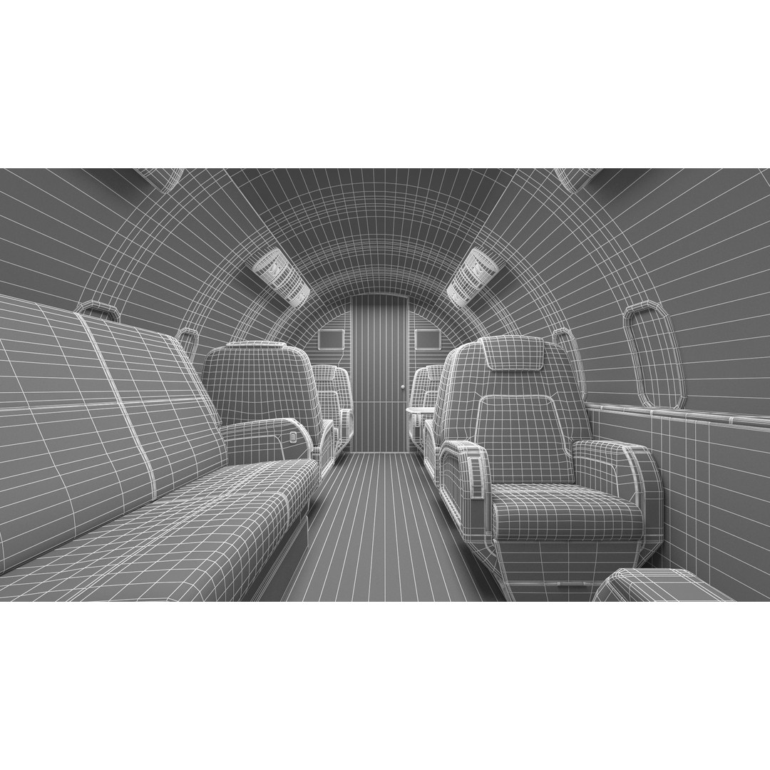 Bombardier Challenger 350 3D Model – High-Quality Aircraft Asset, FBX, OBJ - View 49