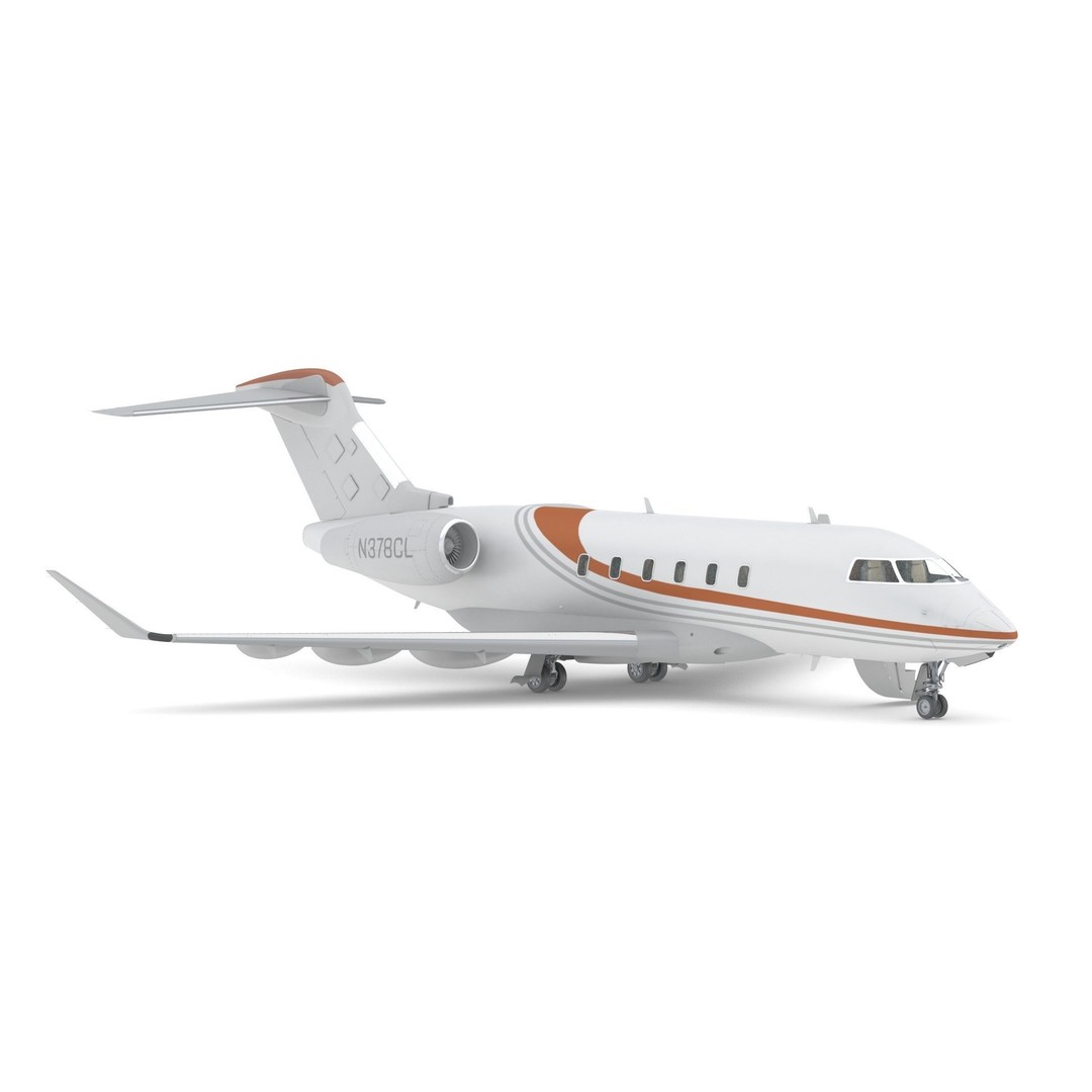 Bombardier Challenger 350 3D Model – High-Quality Aircraft Asset, FBX, OBJ - View 5
