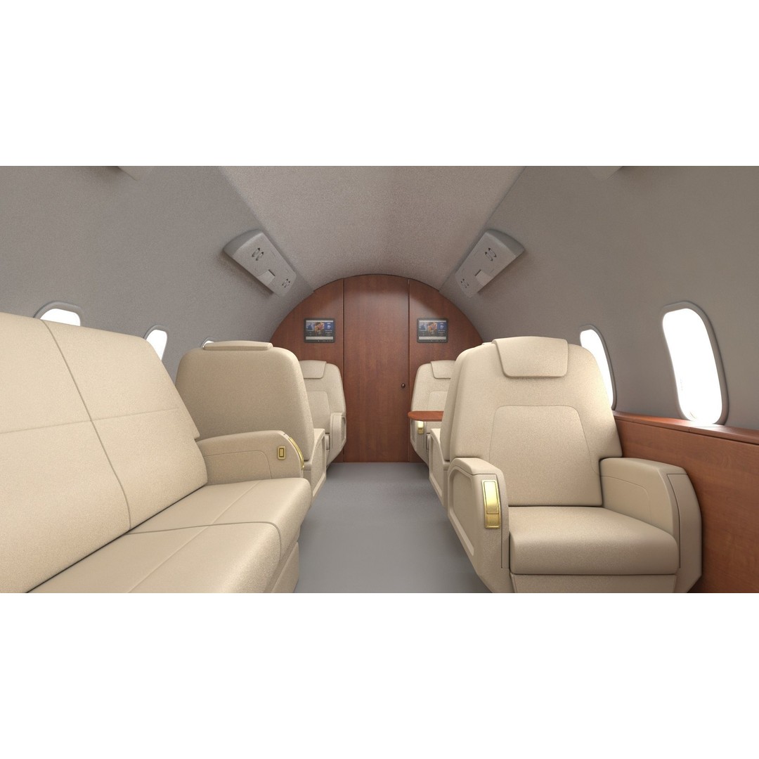 Bombardier Challenger 350 3D Model – High-Quality Aircraft Asset, FBX, OBJ - View 6