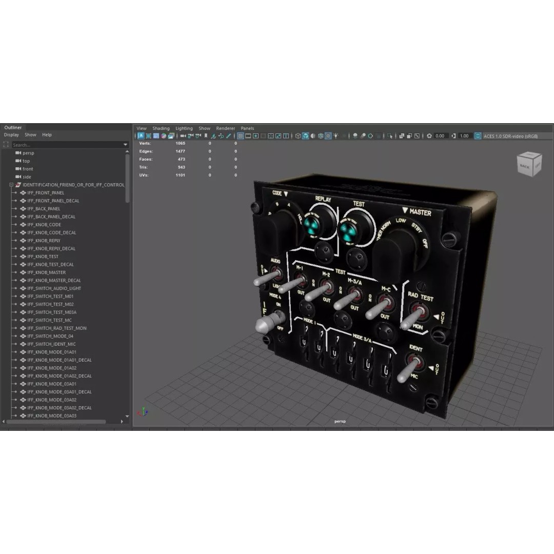 Identification Control Panel 3D Model – Military Use, PBR Textures, FBX