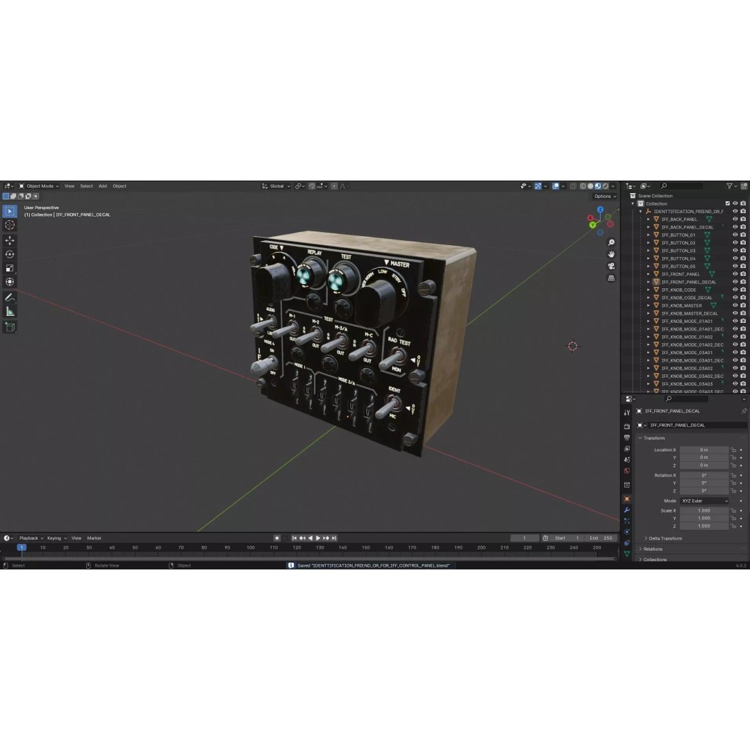 Identification Control Panel 3D Model – Military Use, PBR Textures, FBX - View 17
