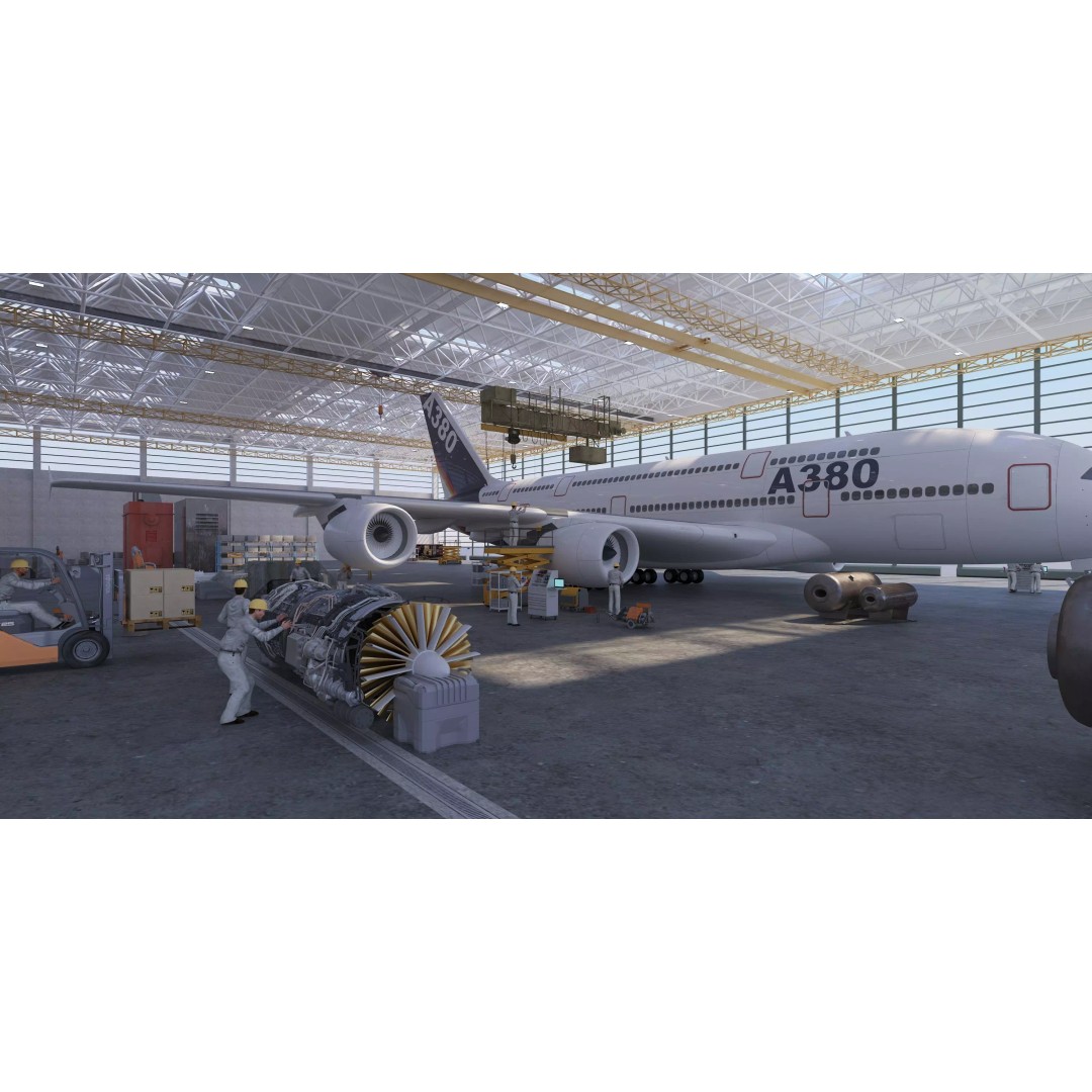 Aircraft Maintenance Factory 3D Model – Industrial Scene with Textures - View 2