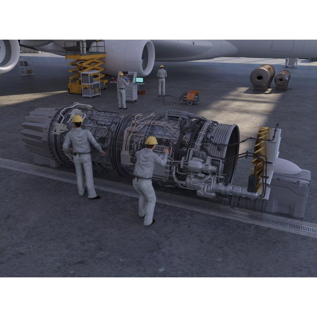 Aircraft Maintenance Factory 3D Model – Industrial Scene with Textures - View 5