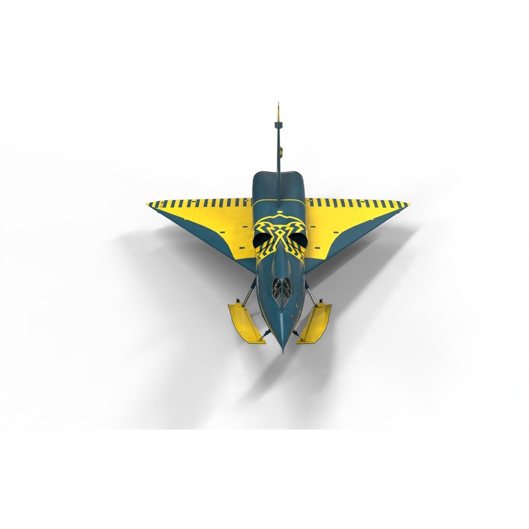 Convair YF2Y Sea Dart 3D Model – Military Seaplane Fighter, FBX - View 10