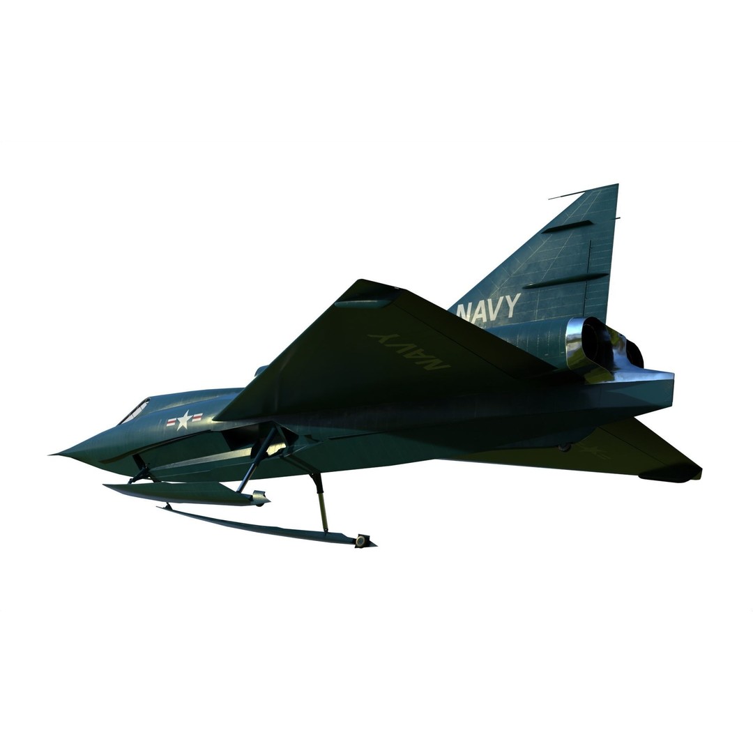 Convair YF2Y Sea Dart 3D Model – Military Seaplane Fighter, FBX - View 11