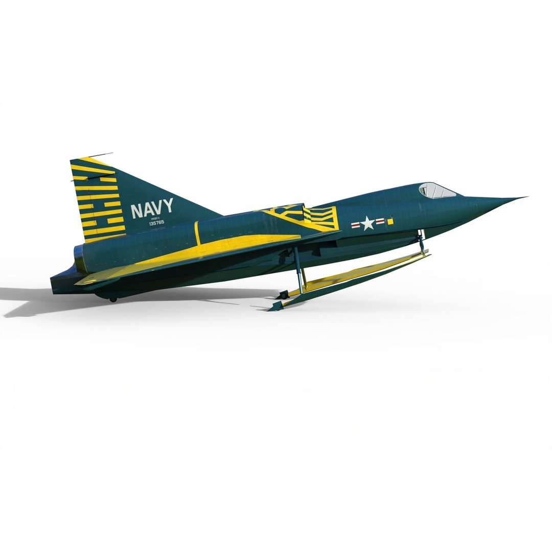Convair YF2Y Sea Dart 3D Model – Military Seaplane Fighter, FBX - View 12