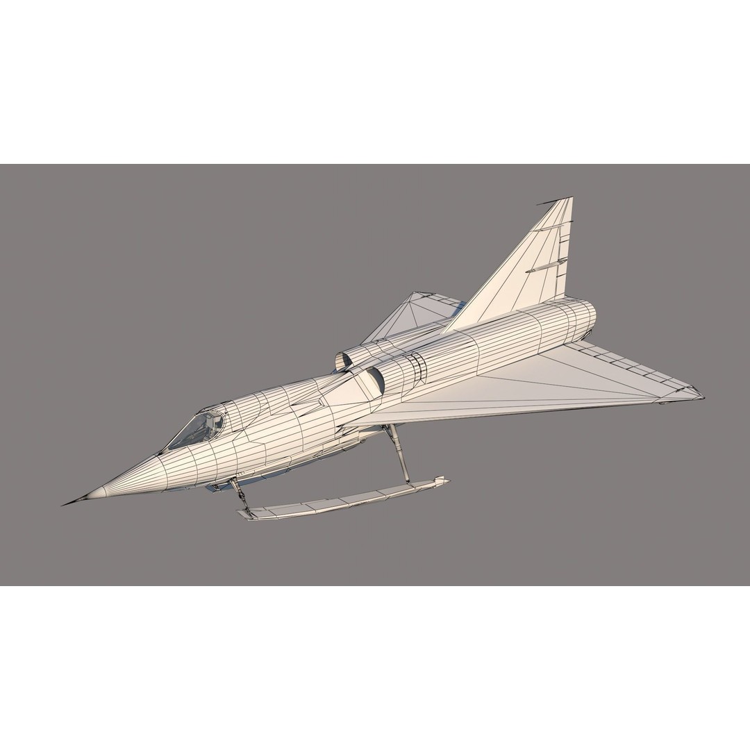 Convair YF2Y Sea Dart 3D Model – Military Seaplane Fighter, FBX - View 16