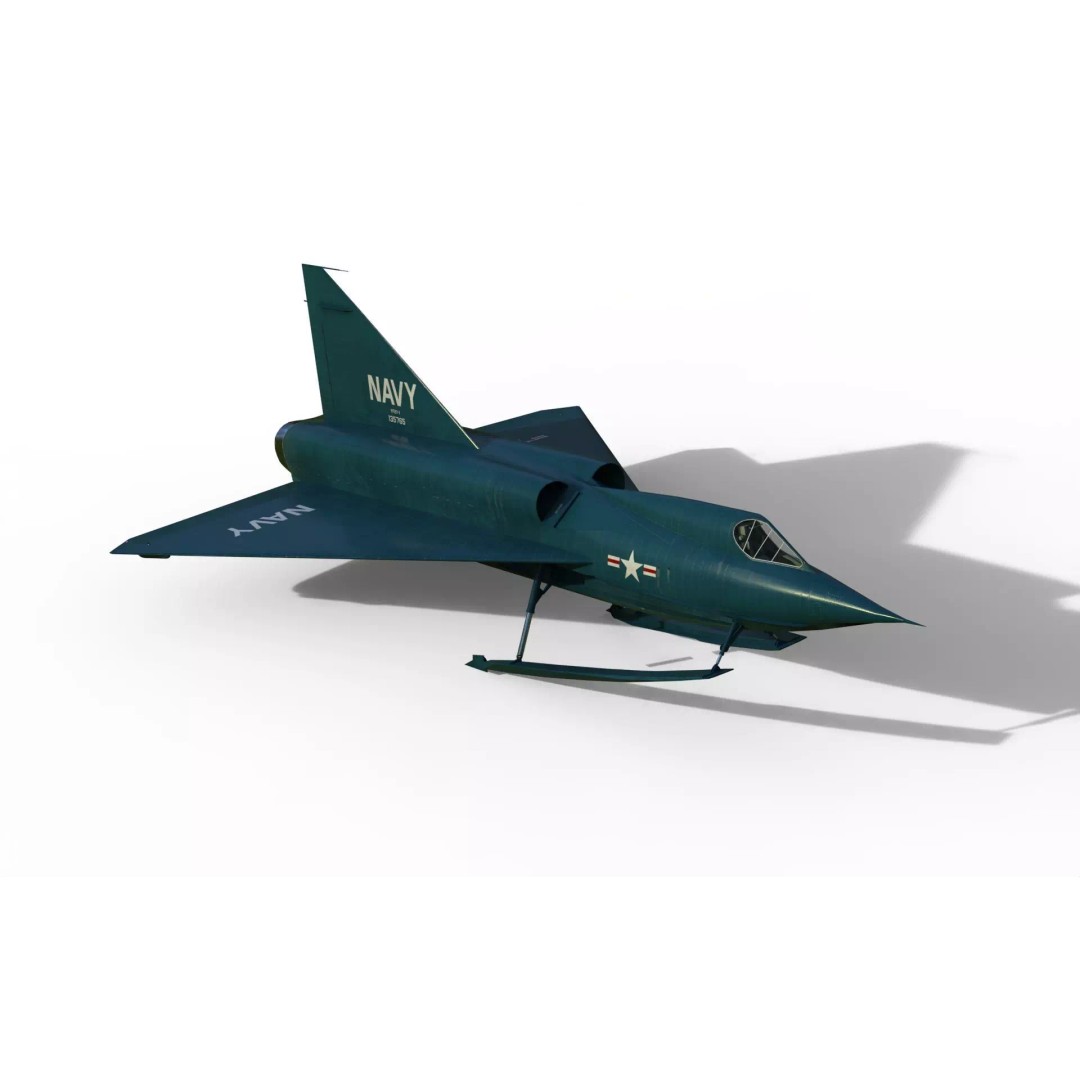 Convair YF2Y Sea Dart 3D Model – Military Seaplane Fighter, FBX - View 2