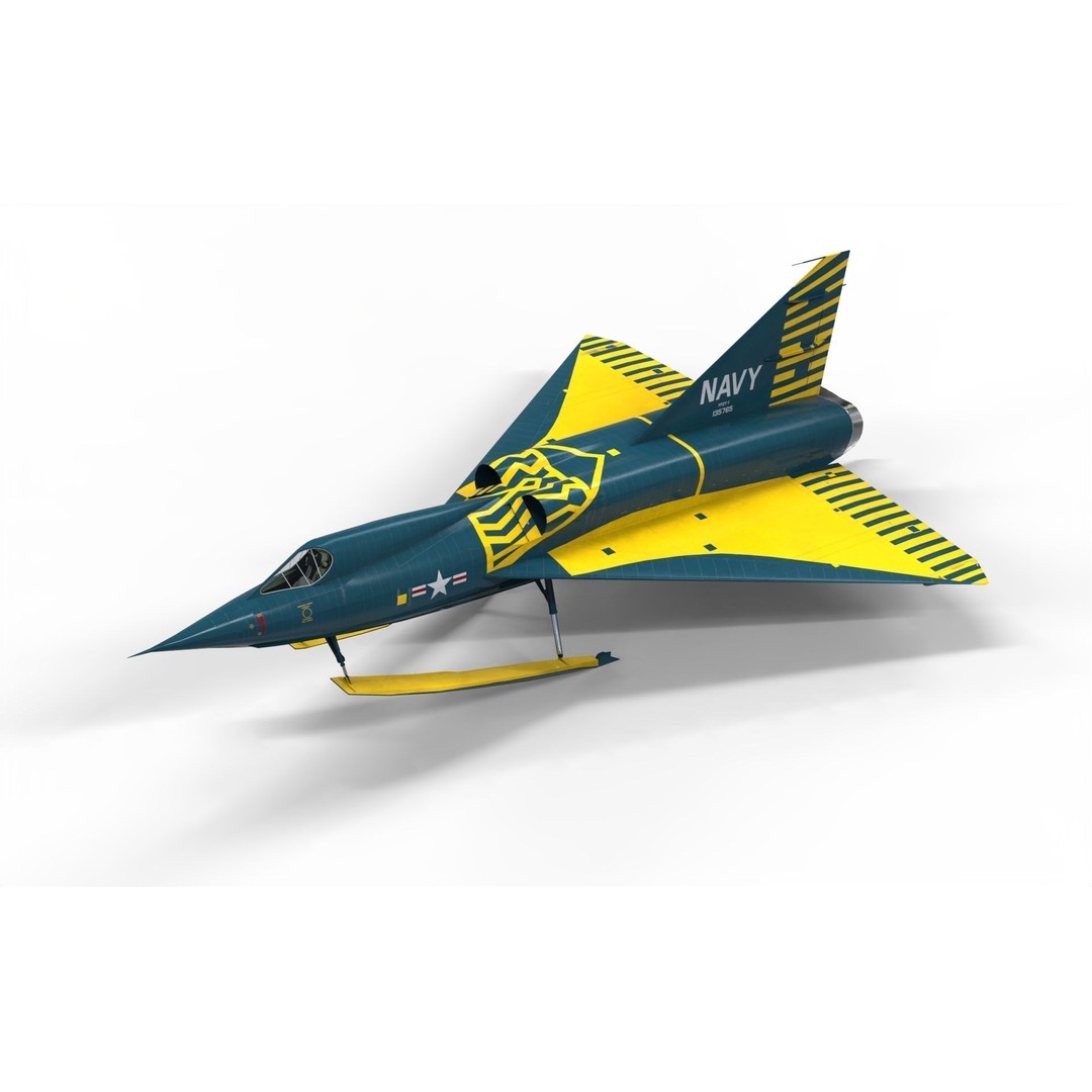 Convair YF2Y Sea Dart 3D Model – Military Seaplane Fighter, FBX - View 3