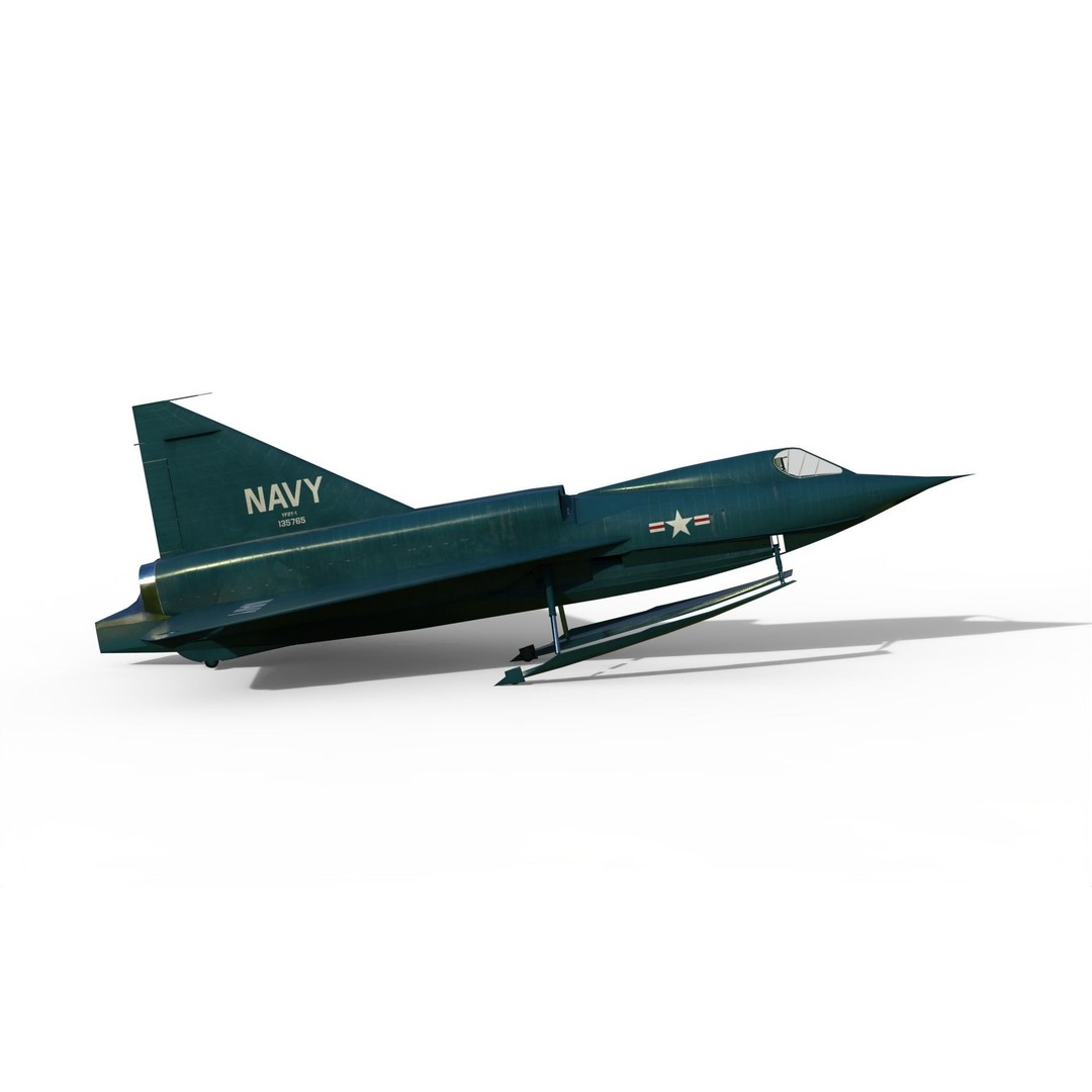 Convair YF2Y Sea Dart 3D Model – Military Seaplane Fighter, FBX - View 5