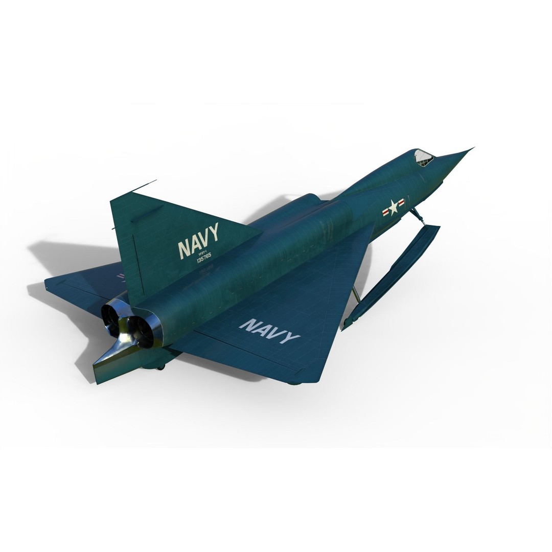 Convair YF2Y Sea Dart 3D Model – Military Seaplane Fighter, FBX - View 6