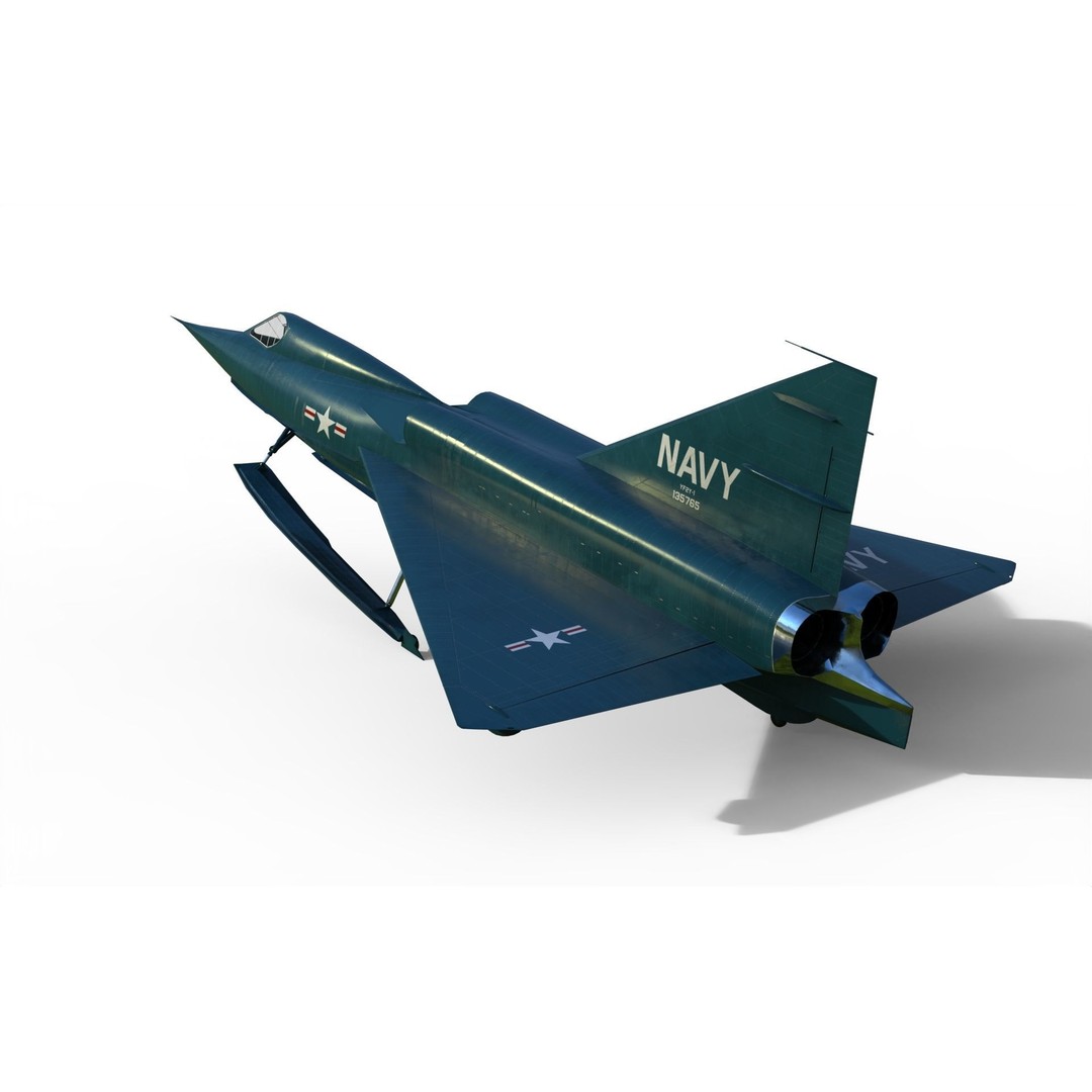 Convair YF2Y Sea Dart 3D Model – Military Seaplane Fighter, FBX - View 7
