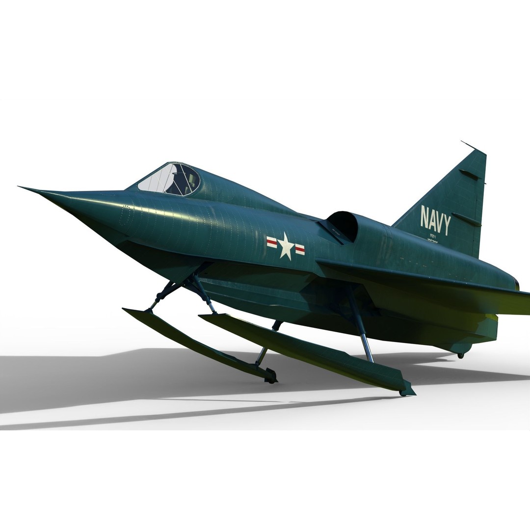 Convair YF2Y Sea Dart 3D Model – Military Seaplane Fighter, FBX - View 8