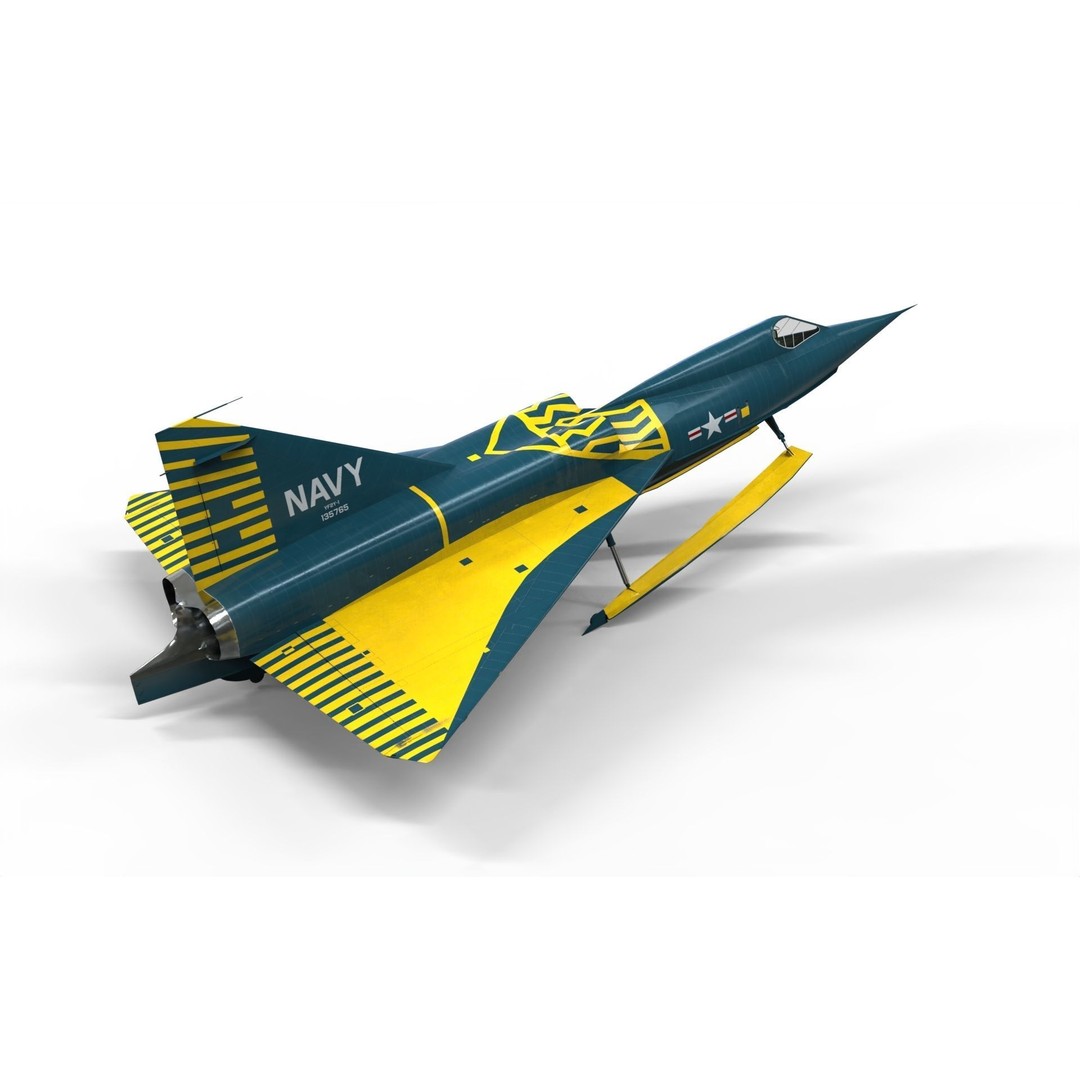 Convair YF2Y Sea Dart 3D Model – Military Seaplane Fighter, FBX - View 9