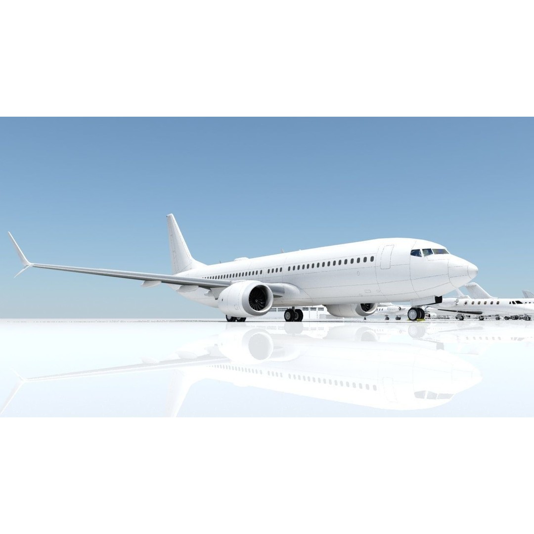 Boeing 737 MAX 8 3D Model – Low Poly Static Aircraft Template for MSFS - View 6