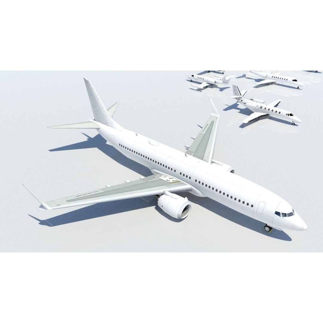 Boeing 737 MAX 8 3D Model – Low Poly Static Aircraft Template for MSFS - View 8