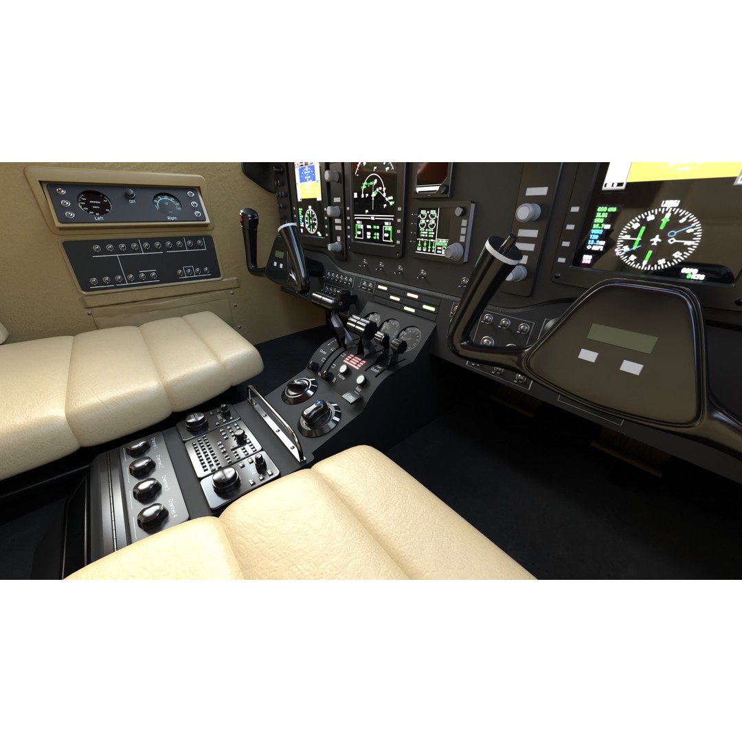 Beechcraft King Air 3D Model – LifeMed Alaska Livery, Game Ready FBX - View 16