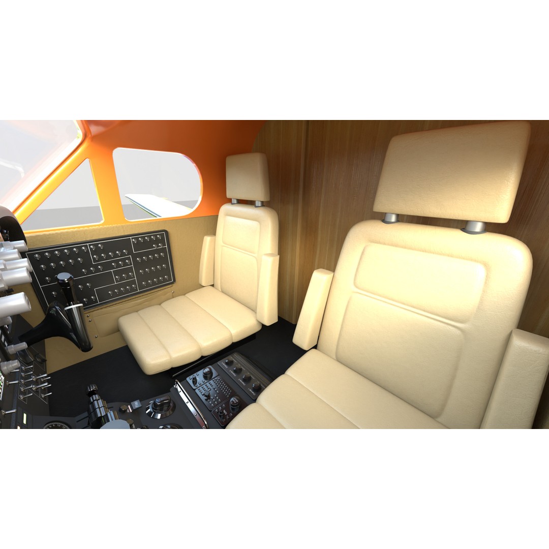 Beechcraft King Air 3D Model – LifeMed Alaska Livery, Game Ready FBX - View 17