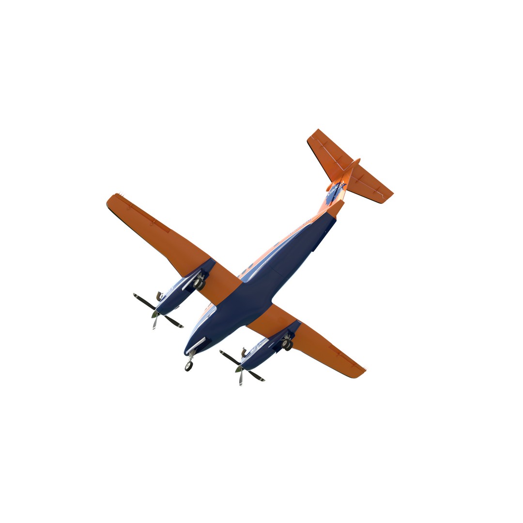 Beechcraft King Air 3D Model – LifeMed Alaska Livery, Game Ready FBX - View 19