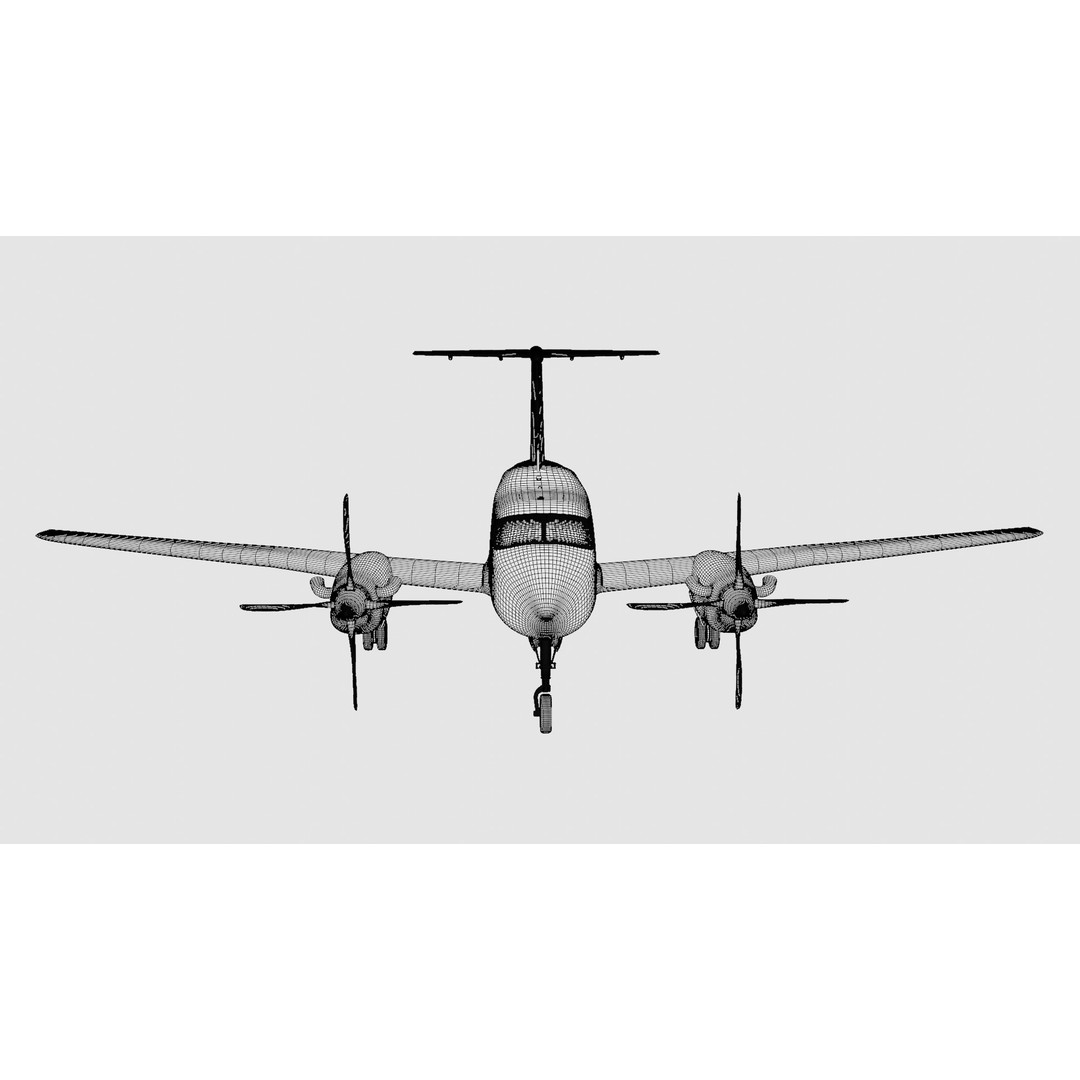Beechcraft King Air 3D Model – LifeMed Alaska Livery, Game Ready FBX - View 28