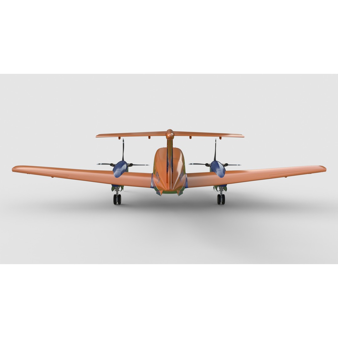Beechcraft King Air 3D Model – LifeMed Alaska Livery, Game Ready FBX - View 6