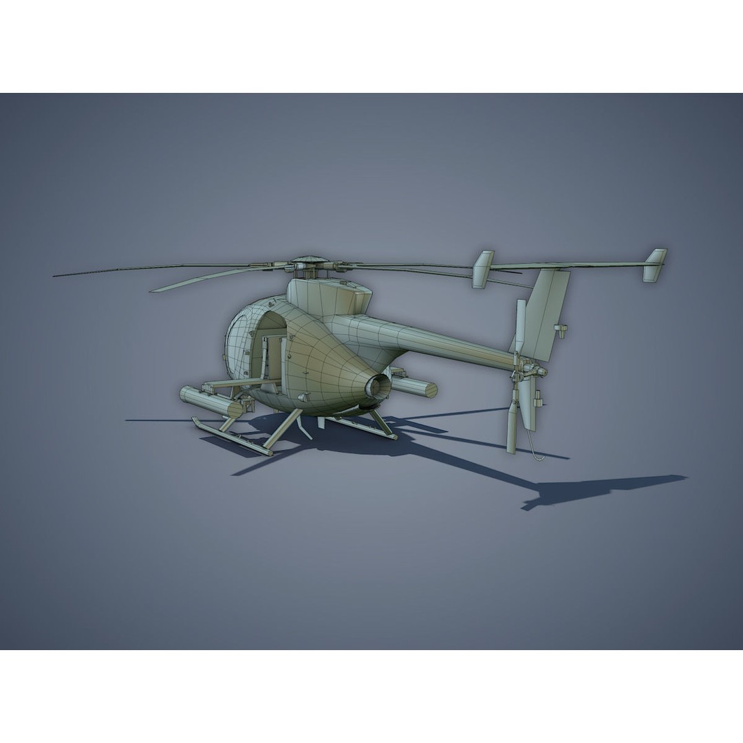 Hughes AH-6 Little Bird 3D Model – Low Poly Game Asset, FBX