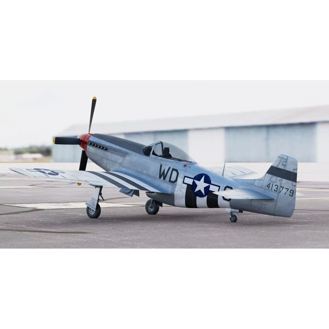 North American P-51D Mustang 3D Model – WWII Fighter Aircraft, Game-Ready - View 2