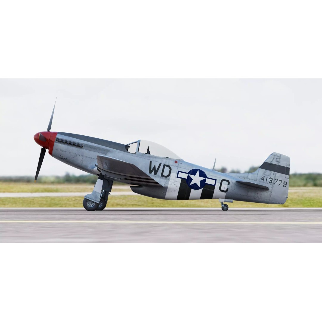 North American P-51D Mustang 3D Model – WWII Fighter Aircraft, Game-Ready - View 4