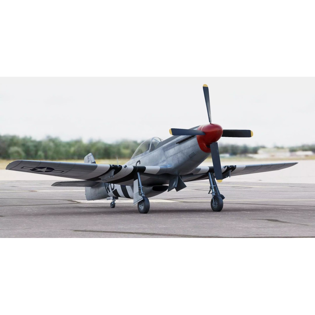 North American P-51D Mustang 3D Model – WWII Fighter Aircraft, Game-Ready - View 5