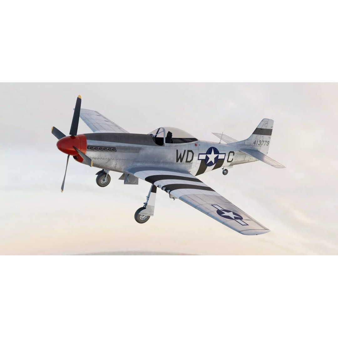 North American P-51D Mustang 3D Model – WWII Fighter Aircraft, Game-Ready - View 7