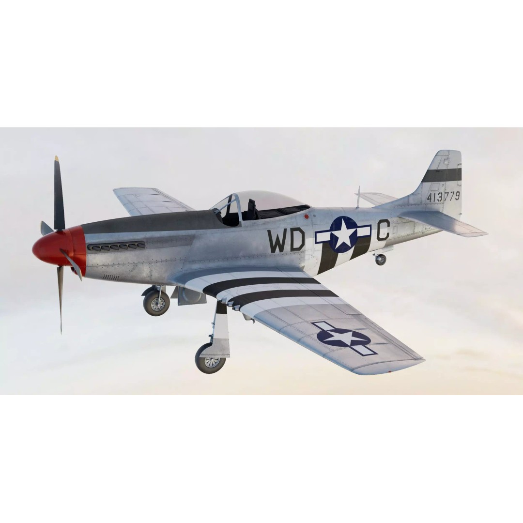 North American P-51D Mustang 3D Model – WWII Fighter Aircraft, Game-Ready - View 9