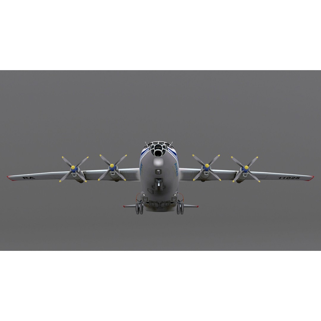 Antonov An-12 3D Model – Low Poly Aircraft, FBX, Game Ready - View 10