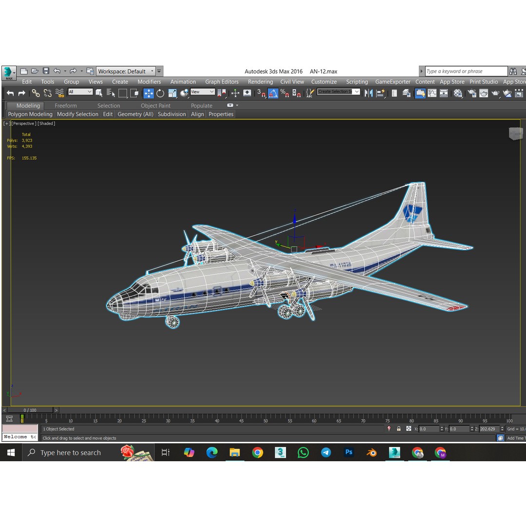 Antonov An-12 3D Model – Low Poly Aircraft, FBX, Game Ready - View 11