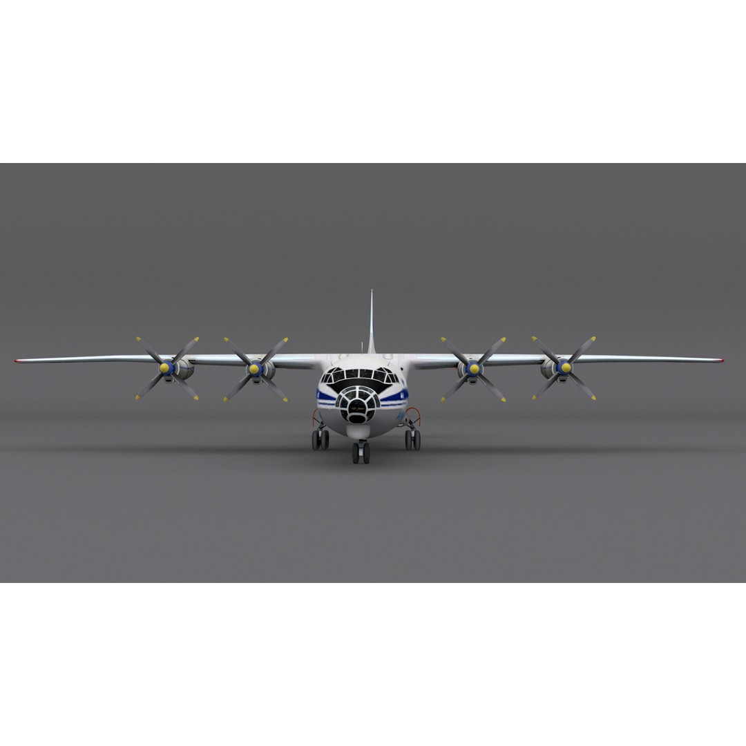 Antonov An-12 3D Model – Low Poly Aircraft, FBX, Game Ready - View 5