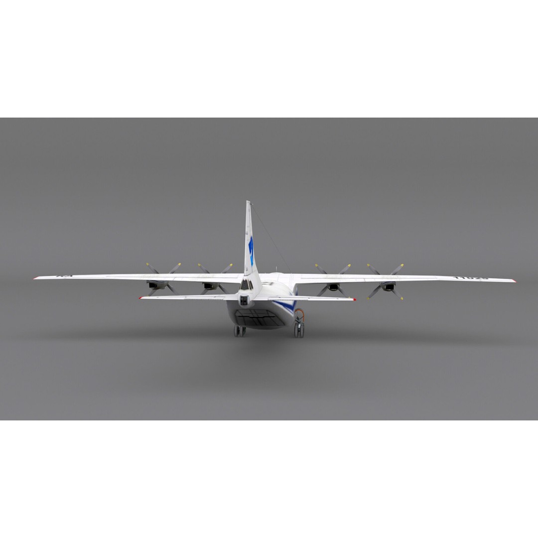Antonov An-12 3D Model – Low Poly Aircraft, FBX, Game Ready - View 8