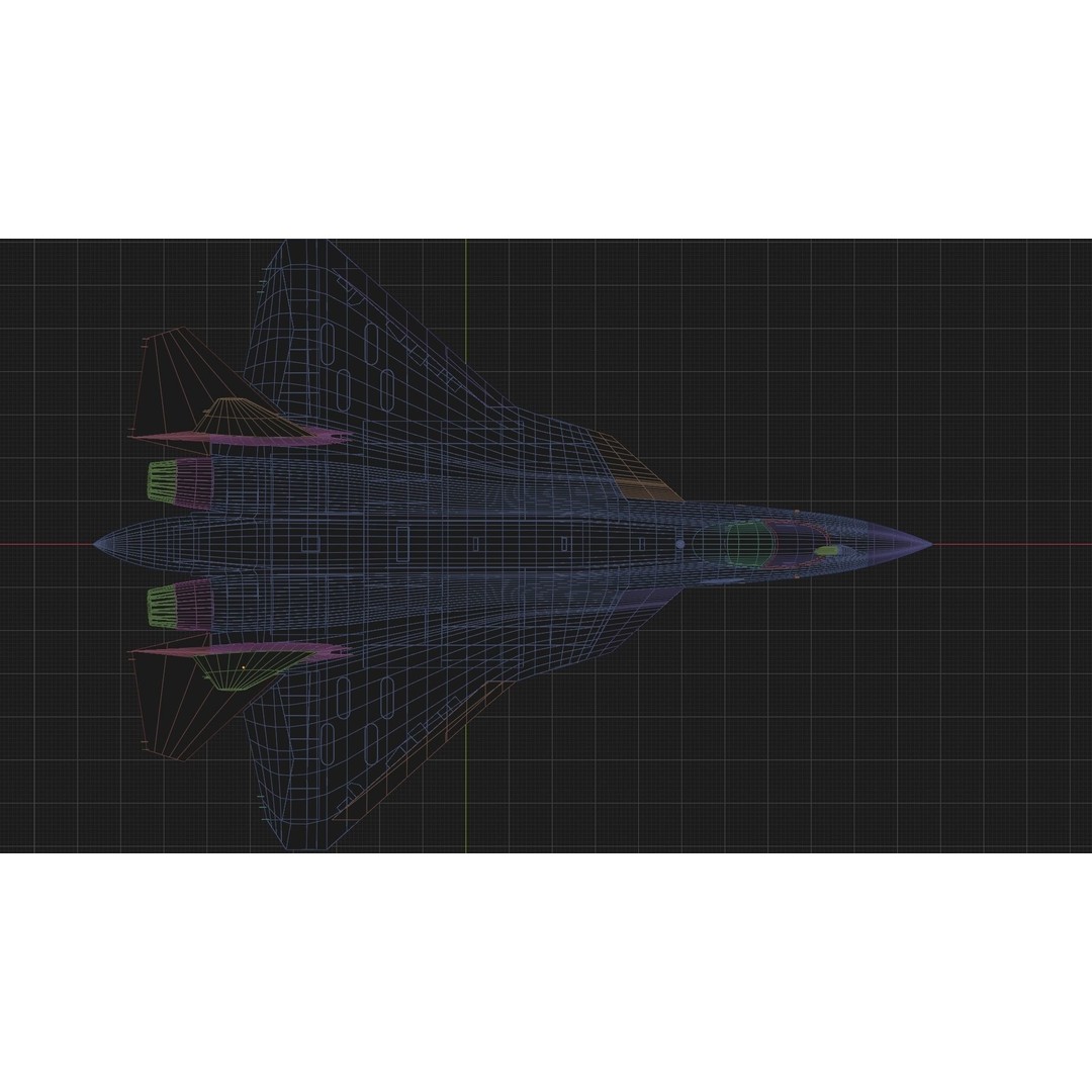 Sukhoi SU-57 3D Model – High Poly Fighter Jet with PBR Textures, FBX, Blender - View 16