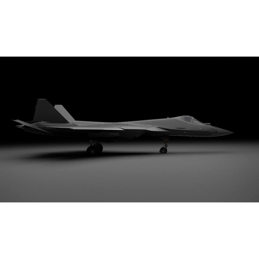 Sukhoi SU-57 3D Model – High Poly Fighter Jet with PBR Textures, FBX, Blender - View 6