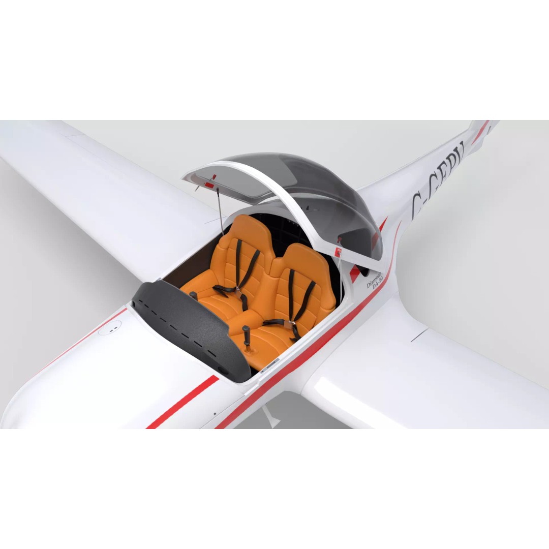 Diamond DA20 C1 3D Model – Low Poly Rigged Aircraft, FBX - View 12