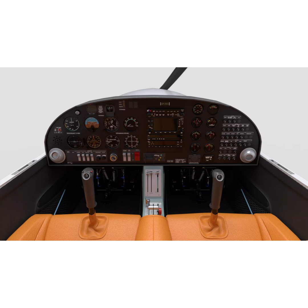 Diamond DA20 C1 3D Model – Low Poly Rigged Aircraft, FBX - View 15