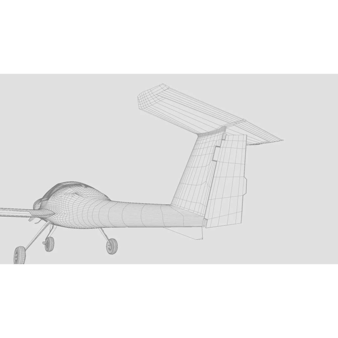 Diamond DA20 C1 3D Model – Low Poly Rigged Aircraft, FBX - View 24