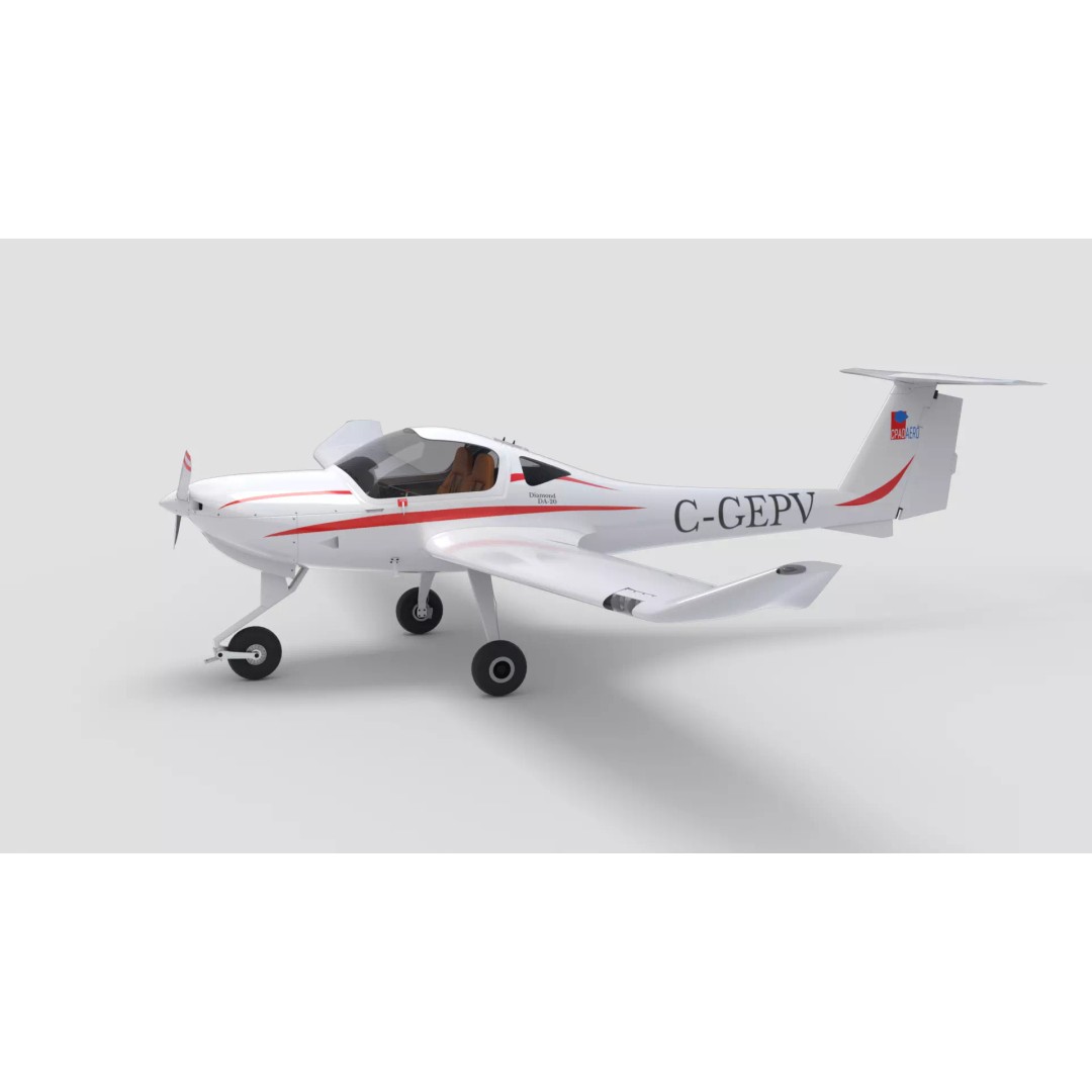 Diamond DA20 C1 3D Model – Low Poly Rigged Aircraft, FBX - View 3