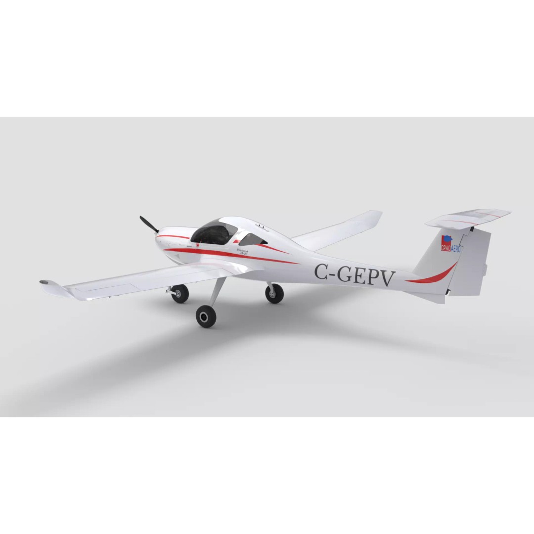 Diamond DA20 C1 3D Model – Low Poly Rigged Aircraft, FBX - View 4